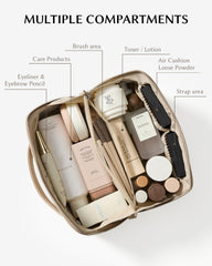 Eachy travel makeup bag open 180-degree design for quick access to essentials