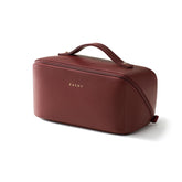 EACHY travel makeup bag opens flat for quick access during travel.