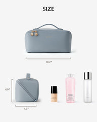 EACHY makeup bag with handle offers easy portability for travel.