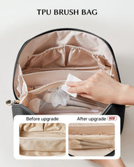 Eachy travel makeup bag waterproof materials resist spills for worry-free travel.