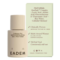 EADEM Cashmere Peel bottle front showing daily exfoliation with milky hydration
