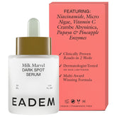 EADEM Milk Marvel serum bottle closeup for daily use.