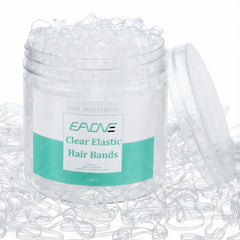 EAONE clear elastic hair rubber bands in packaging for organized storage and bulk value