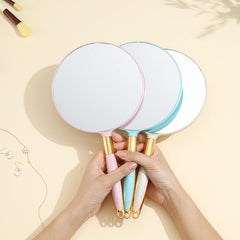 Eaoundm Round Hand Mirror face shows 6.9-inch view for detail.