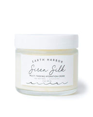 Earth Harbor SIREN SILK whipped creme jar shows rich hydration for daily skincare.
