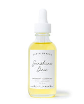 Earth Harbor Sunshine Dew cleanser bottle showing a bright non-greasy finish after makeup removal