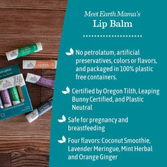 Earth Mama Coconut Smoothie lip balm tube ready for tropical hydration