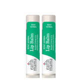 Earth Mama Lip Balm Set Mint Herbal packaging highlights twin tubes for family use and gifting.