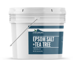 Earthborn Elements Tea Tree Epsom Salt pour captures quick dissolving action and inviting aroma.