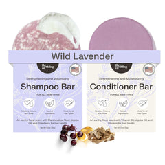 The Earthling Co shampoo bar Wild Lavender lather for refreshed hair.