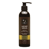 Earthly Body Hemp Seed Bath & Shower Gel Nag Champa bottle delivers nourishing cleansing.