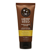 Earthly Body hemp seed lotion bottle shows lightweight hydration for dry skin