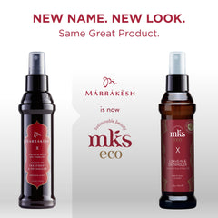 Earthly Body MKS eco X original scent ingredients highlights argan and hemp for nourishing shine.