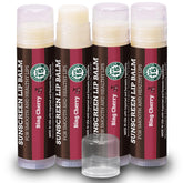 Earth's Daughter SPF Lip Balm Cherry Flavor 4-Pack packaging shown with recyclable tubes for easy sun protection.