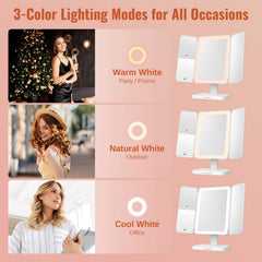 EASEHOLD mirror offers 3 color lights for day to night makeup