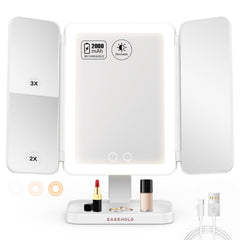 EASEHOLD lighted makeup mirror with 3x magnification for precise makeup application