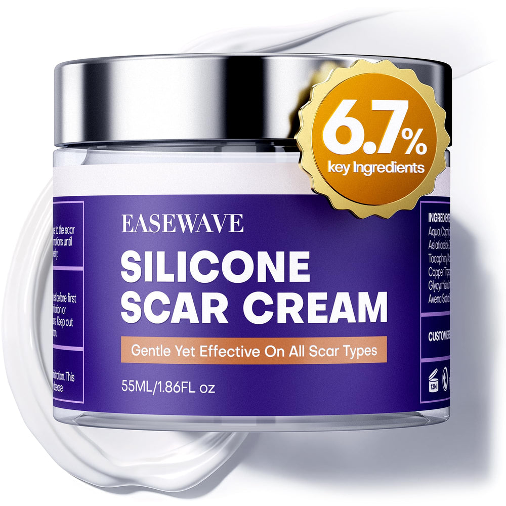 EASEWAVE scar cream 6.7% actives silicone gel close-up for scar fading potential