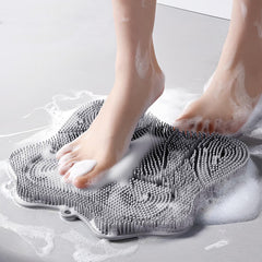 Easkite shower foot scrubber bristles close-up illustrating three textures for targeted cleaning.