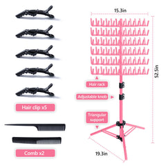 Eastdone braiding hair rack side view shows sturdy two-sided design and easy portability.