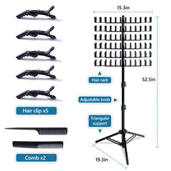 Eastdone braiding rack 144 pegs side view highlights ample storage for organized hair extensions.