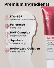 EASYDEW DW-EGF Pressome Cream spread—even absorption supports refreshingly soft skin.