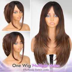Eawwii 26-inch layered wig full-length shot emphasizes volume and fluid movement