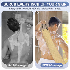 Eaxun back scrubber rough-texture side targets dirt removal during shower