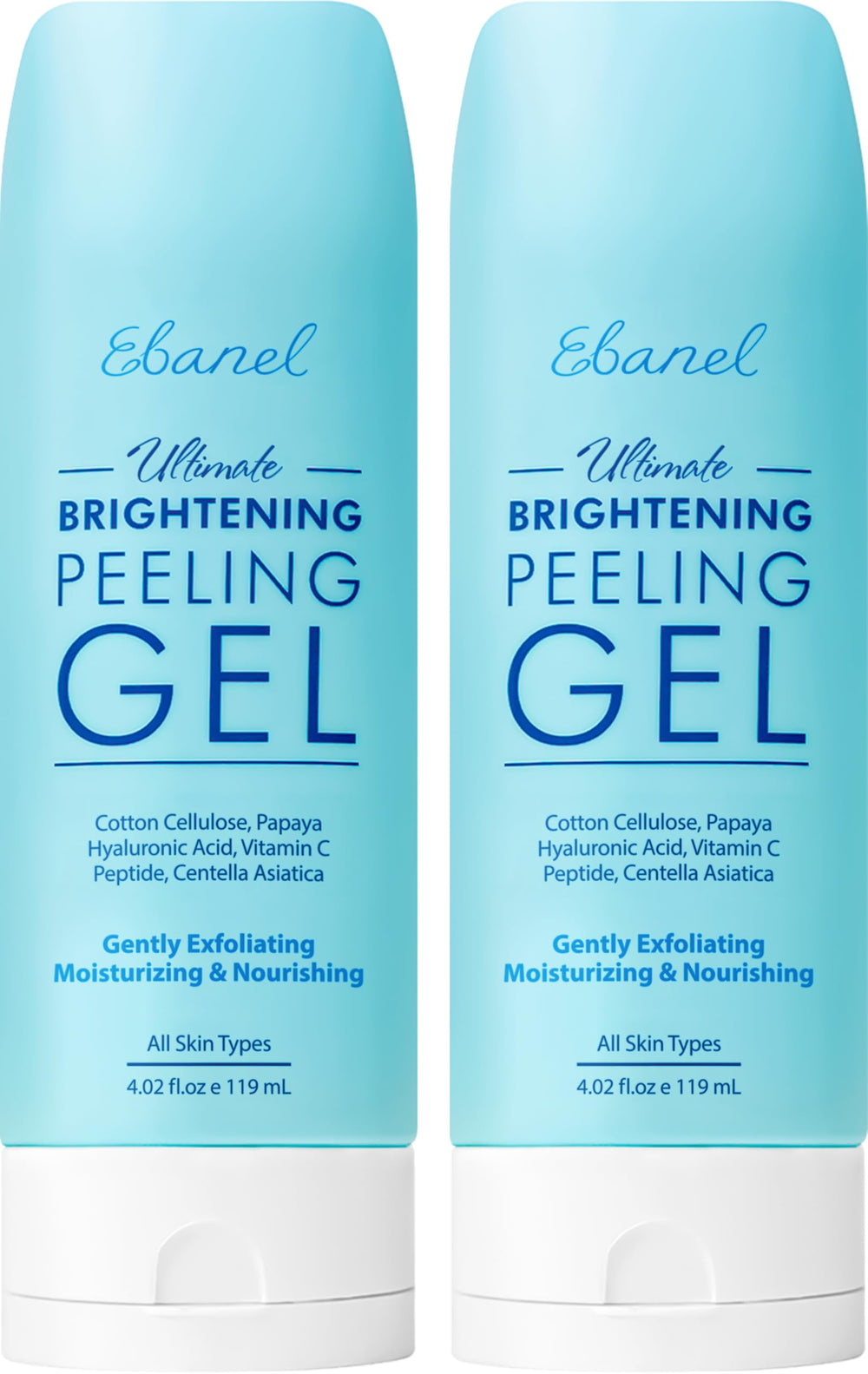 Ebanel Brightening Peeling Gel application demonstrates instant smoothness through gentle exfoliation.