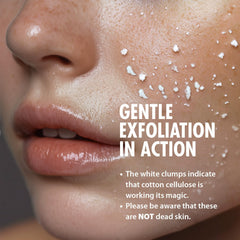 Ebanel Exfoliating Face Scrub ingredients-banner highlights Vitamin C, Centella, Hyaluronic Acid for hydration and brightness