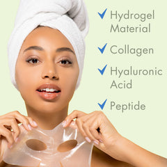 Ebanel hydrogel collagen mask closeup texture highlights moisture-rich gel for lasting hydration.