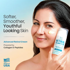 Ebanel Retinol Cream being applied to forearm for hydration and even tone