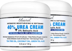 Ebanel urea 40% and salicylic acid bottle for intensive foot care and barrier support.