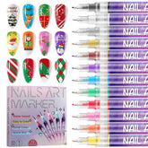 EBANKU nail art pens cap open reveals vibrant colors for quick inspiration and design variety.
