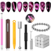 EBANKU 54pcs cat eye nail magnet set enables versatile nail art designs.