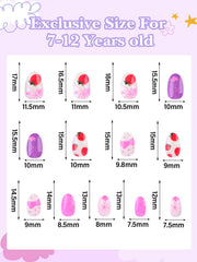 EBANKU kids press-on nails bow-tie patterns for playful nail art