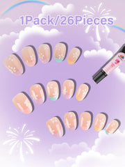 EBANKU kids press-on nails ABS material texture highlighting durable color