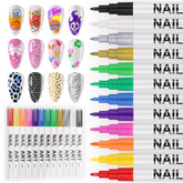 EBANKU nail art pens set 12colors collection shows vibrant hues for versatile DIY manicures.