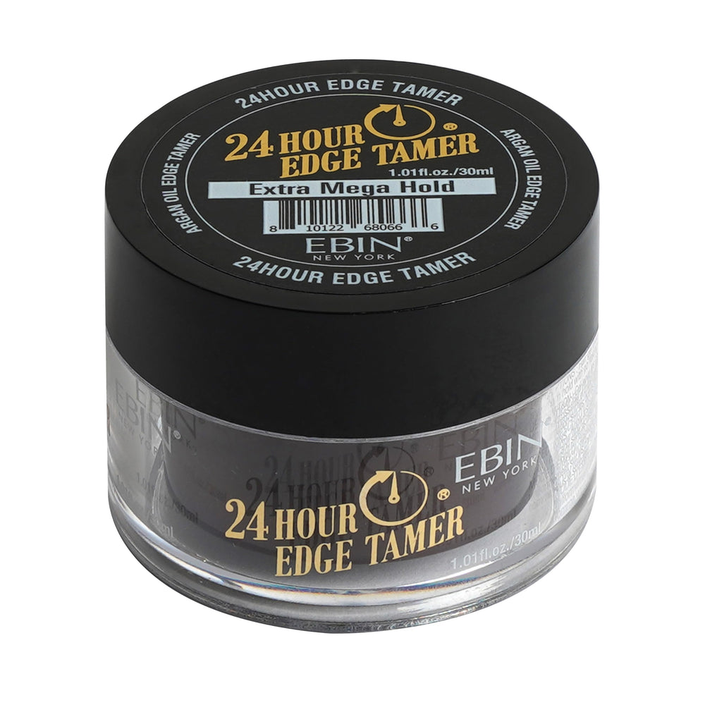 EBIN NEW YORK edge tamer bottle offers 24-hour hold for sleek edges.