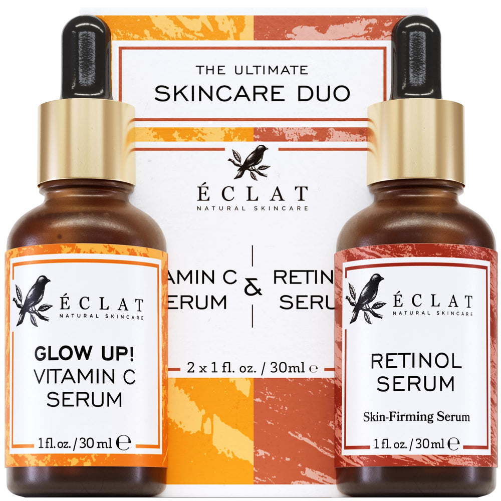 Eclat Skincare Vitamin C serum bottle for brighter-looking skin and antioxidant support.