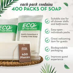 ECO Amenities green tea scented soap delivers a fresh, natural aroma during hotel stays.