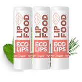 Eco Lips Lip Food plump front packaging signals organic formula and hydration