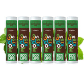 Eco Lips Mongo Kiss tube close-up with peppermint for hydrating dry lips