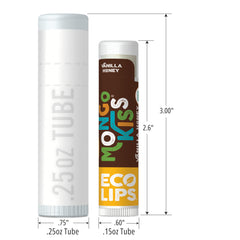 Eco Lips Mongo Kiss tubes side by side illustrating convenient pocket-friendly lip care