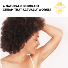 ECO ROOTS aluminum-free deodorant packaging highlights skin-friendly formula for irritation-free wear.