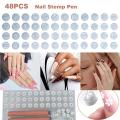 Ecoflick crisp professional stamp heads deliver high-definition transfers on natural or artificial nails.