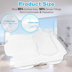 EcoHLL bath pillow showing six oversized suction cups for a secure tub attachment.