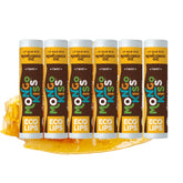 Eco Lips Mongo Kiss Vanilla Honey lip balm tube front view for moisturized lips.
