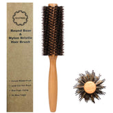 ECOTREES boar bristle round brush for blow dry and frizz reduction.
