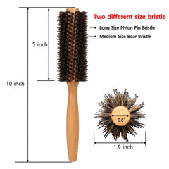ECOTREES round brush with nylon pins detangles and smooths during styling.