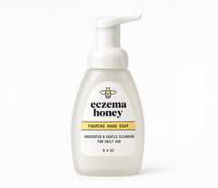 ECZEMA HONEY Gentle Foaming Hand Soap bottle: unscented cleansing for sensitive, dry hands